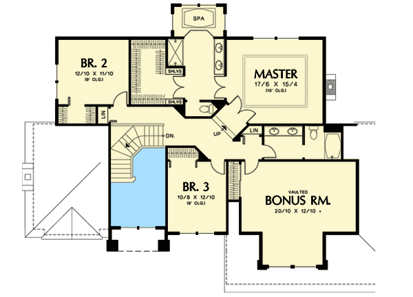Plan 69560AM: Transoms and Dramatic Tall Windows - Floor Plan - 2nd Floor - Northwest