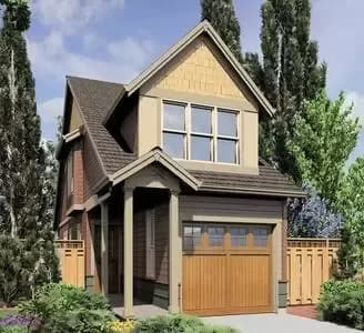 17-foot Wide 2 Bed House Plan
