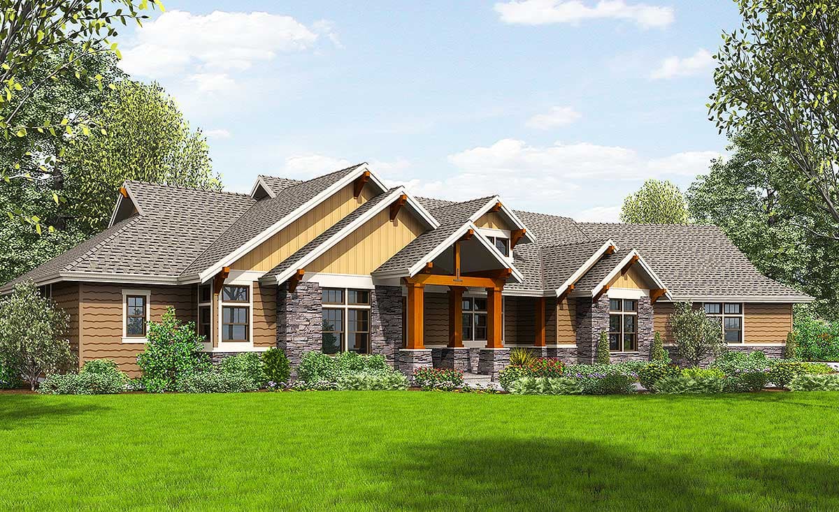 Plan 69582AM: Beautiful One-Story Craftsman House Plan - 2910 Sq Ft - Image #28 - Craftsman, Mountain, Northwest, Ranch