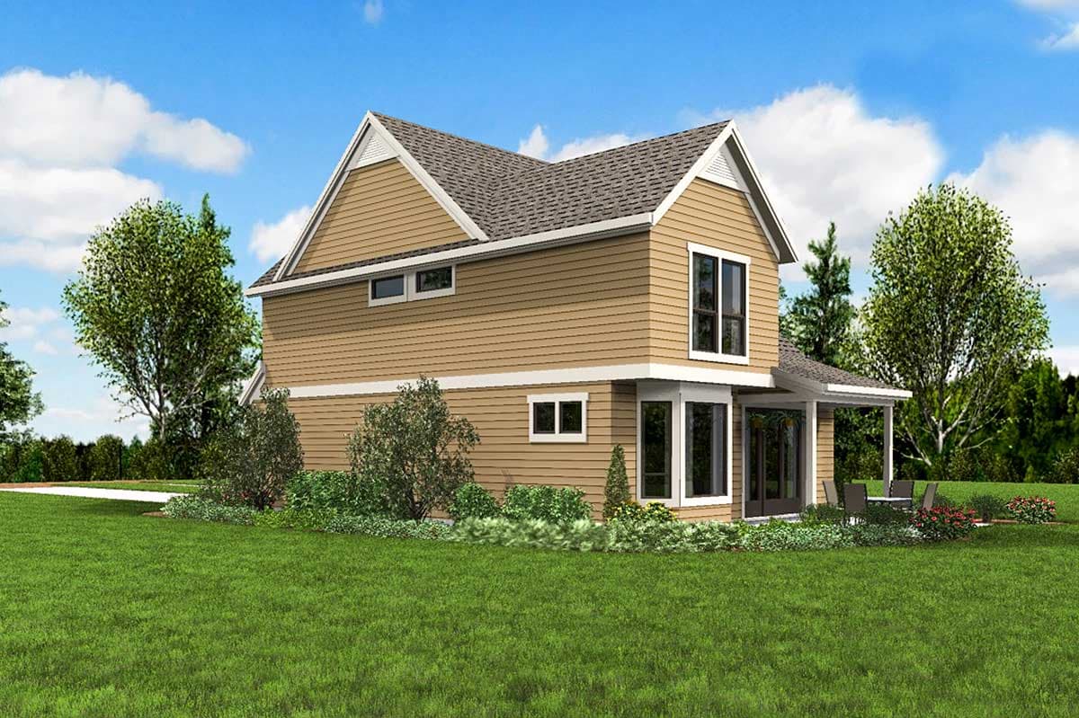 Plan 69583AM: Narrow Lot Cottage Home Plan - Image #9 - Cottage, Country, Traditional