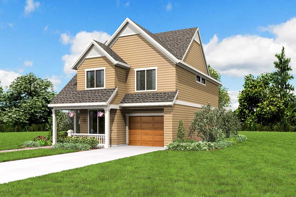 Plan 69583AM: Narrow Lot Cottage Home Plan - Image #12 - Cottage, Country, Traditional