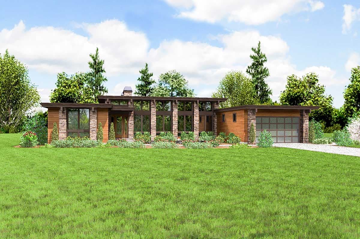 Plan 69587AM: Modern House Plan with Front To Back Living - 2557 Sq Ft - Image #14 - Contemporary, Mid Century Modern, Modern, Northwest