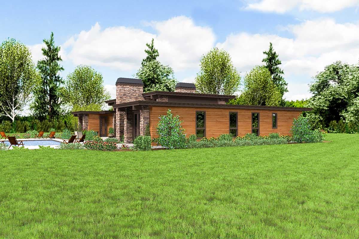 Plan 69587AM: Modern House Plan with Front To Back Living - 2557 Sq Ft - Image #17 - Contemporary, Mid Century Modern, Modern, Northwest