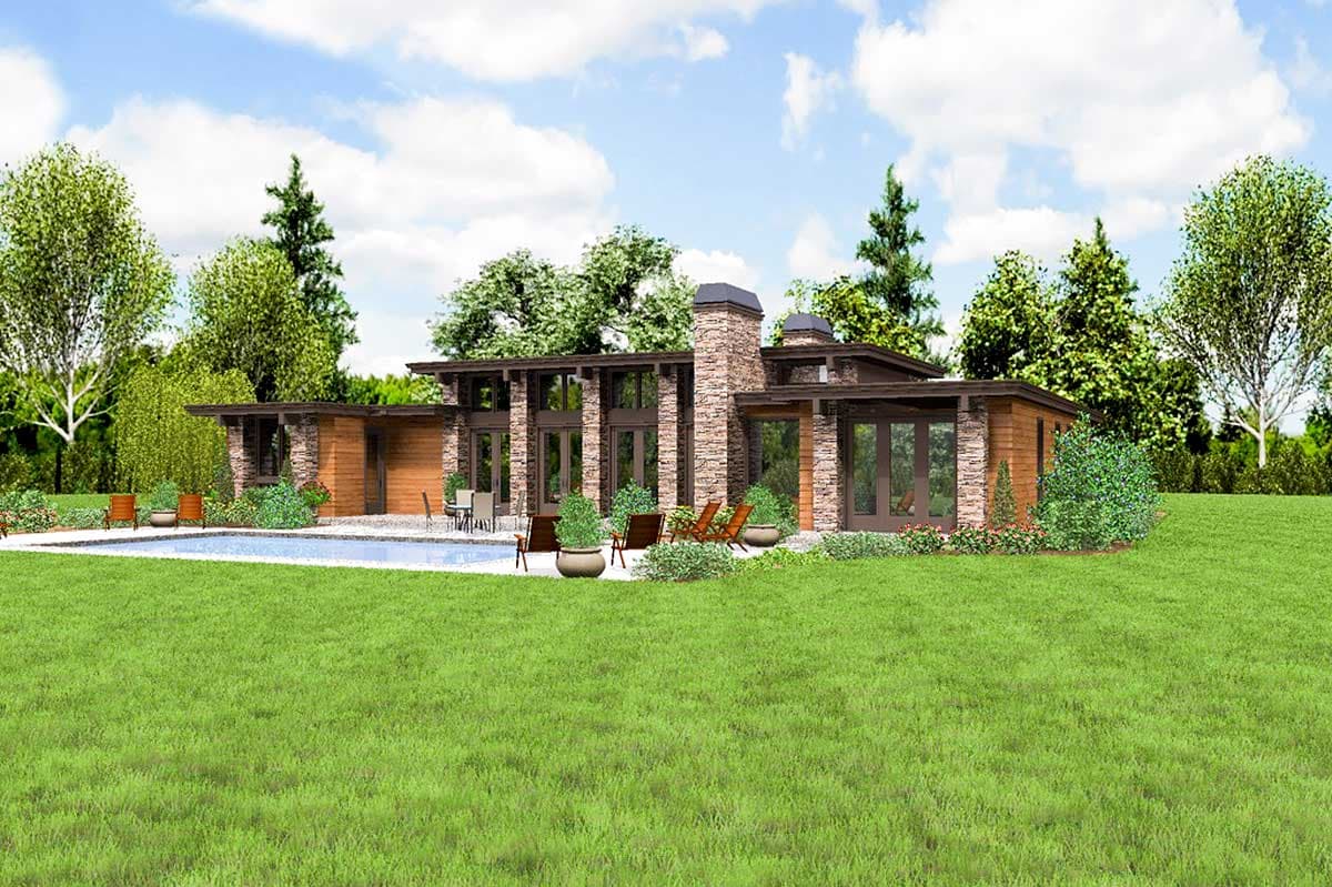 Plan 69587AM: Modern House Plan with Front To Back Living - 2557 Sq Ft - Image #18 - Contemporary, Mid Century Modern, Modern, Northwest