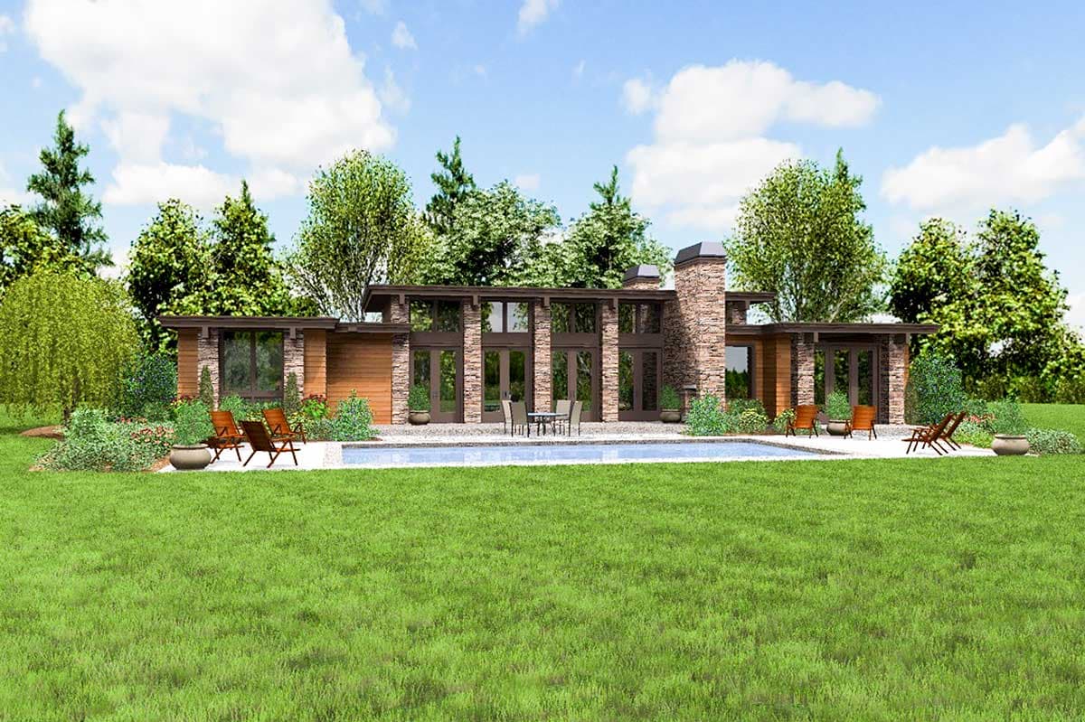 Plan 69587AM: Modern House Plan with Front To Back Living - 2557 Sq Ft - Image #19 - Contemporary, Mid Century Modern, Modern, Northwest