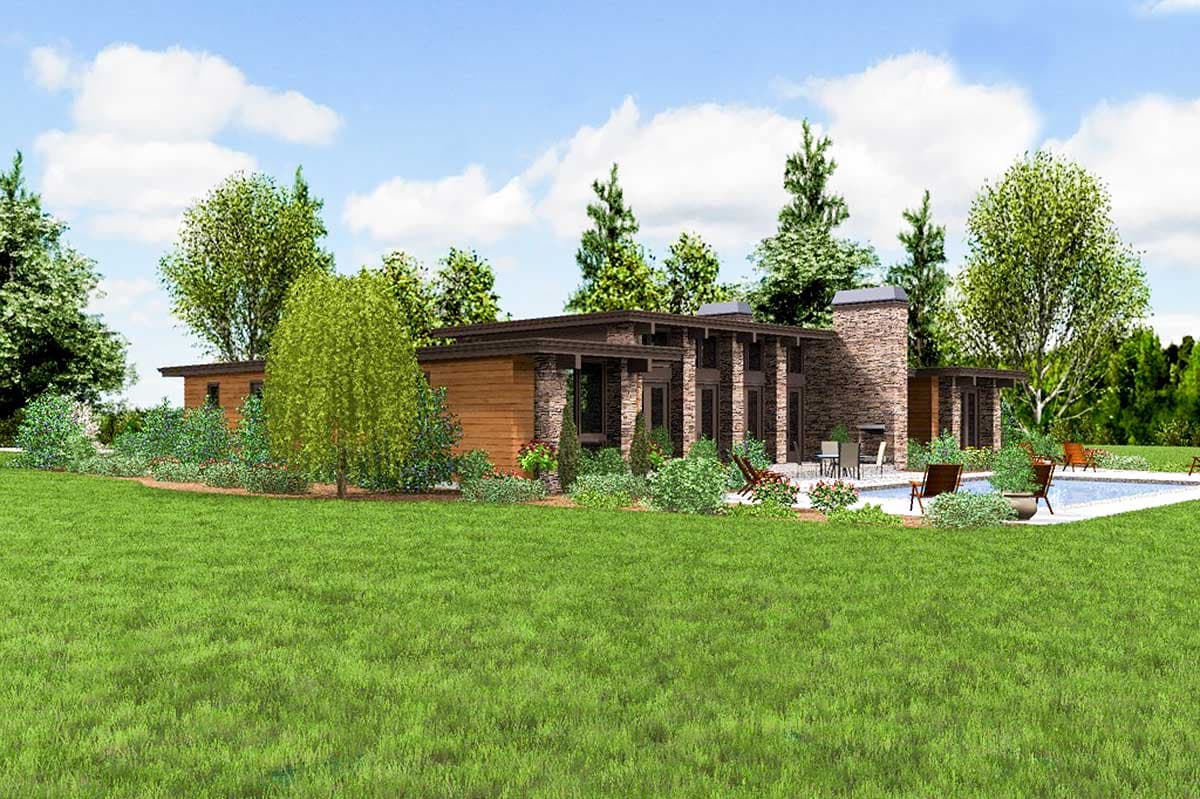 Plan 69587AM: Modern House Plan with Front To Back Living - 2557 Sq Ft - Image #20 - Contemporary, Mid Century Modern, Modern, Northwest