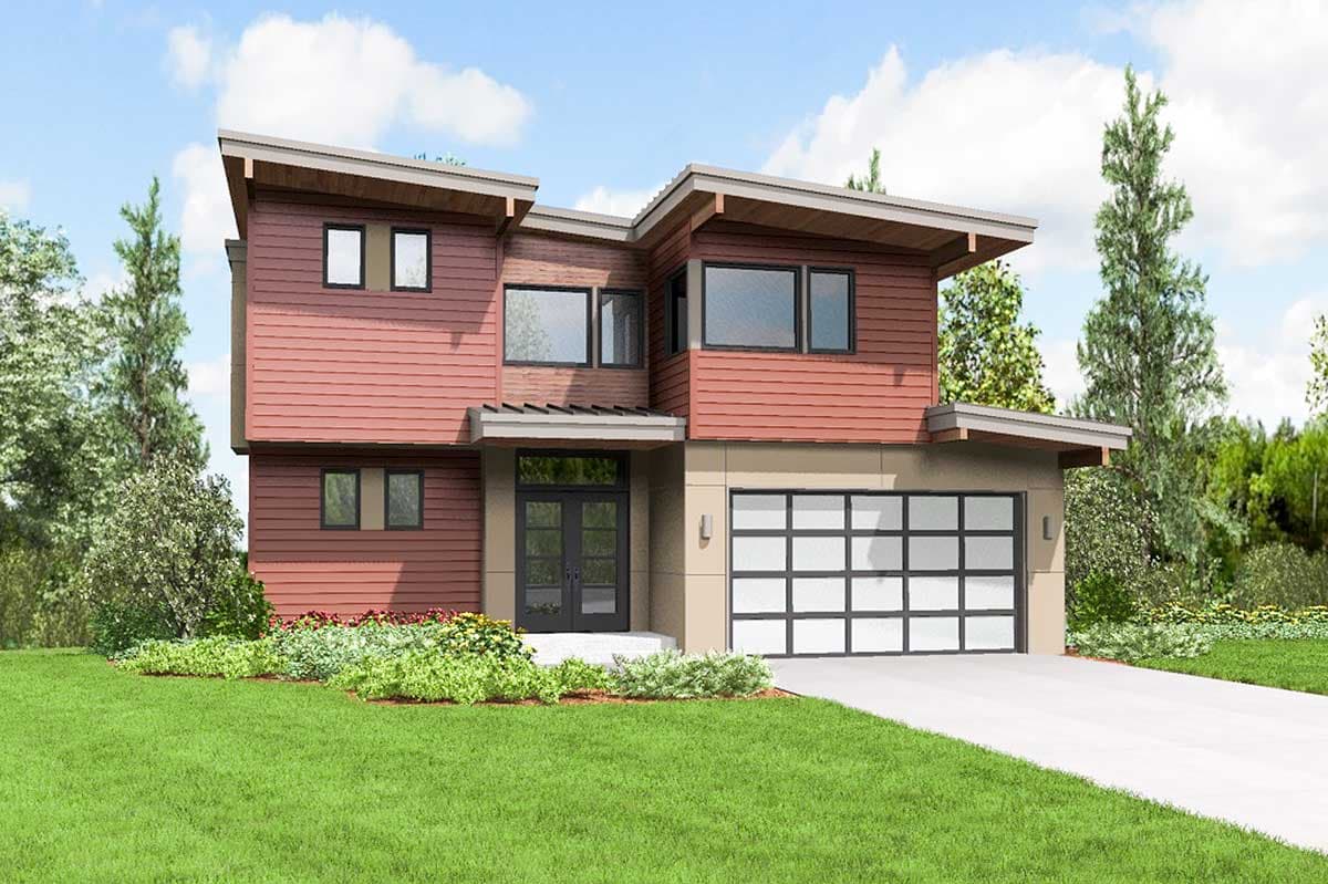 Plan 69588AM: Contemporary Beauty For Sloping Lot - Image #13 - Mid Century Modern, Modern, Northwest