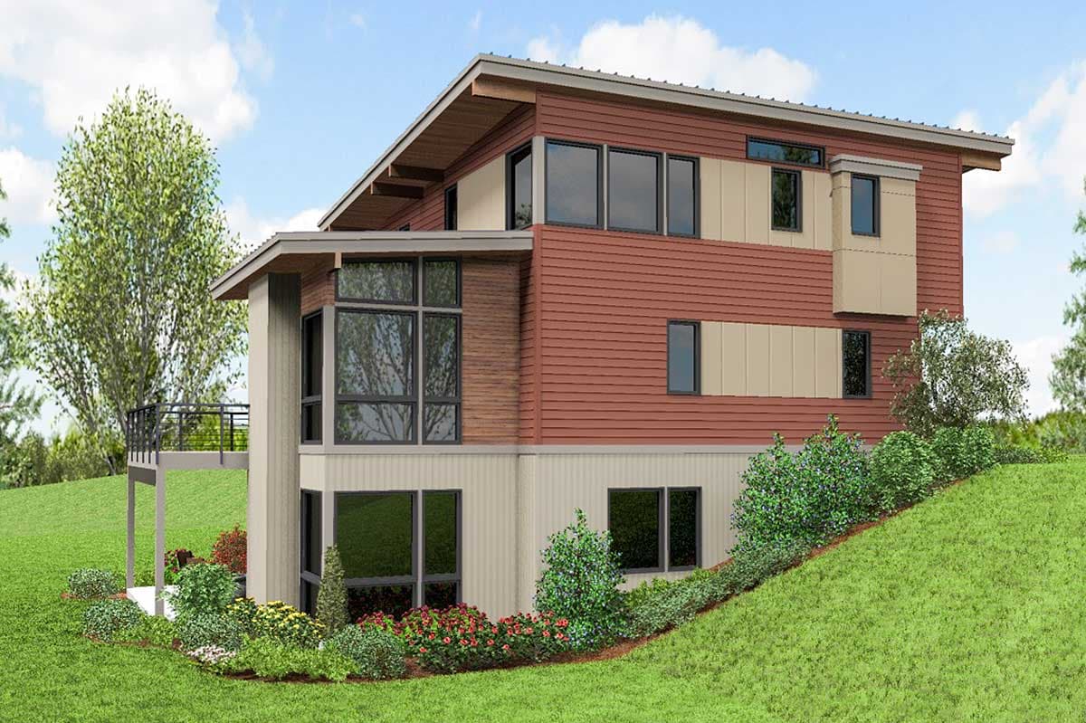 Plan 69588AM: Contemporary Beauty For Sloping Lot - Image #16 - Mid Century Modern, Modern, Northwest