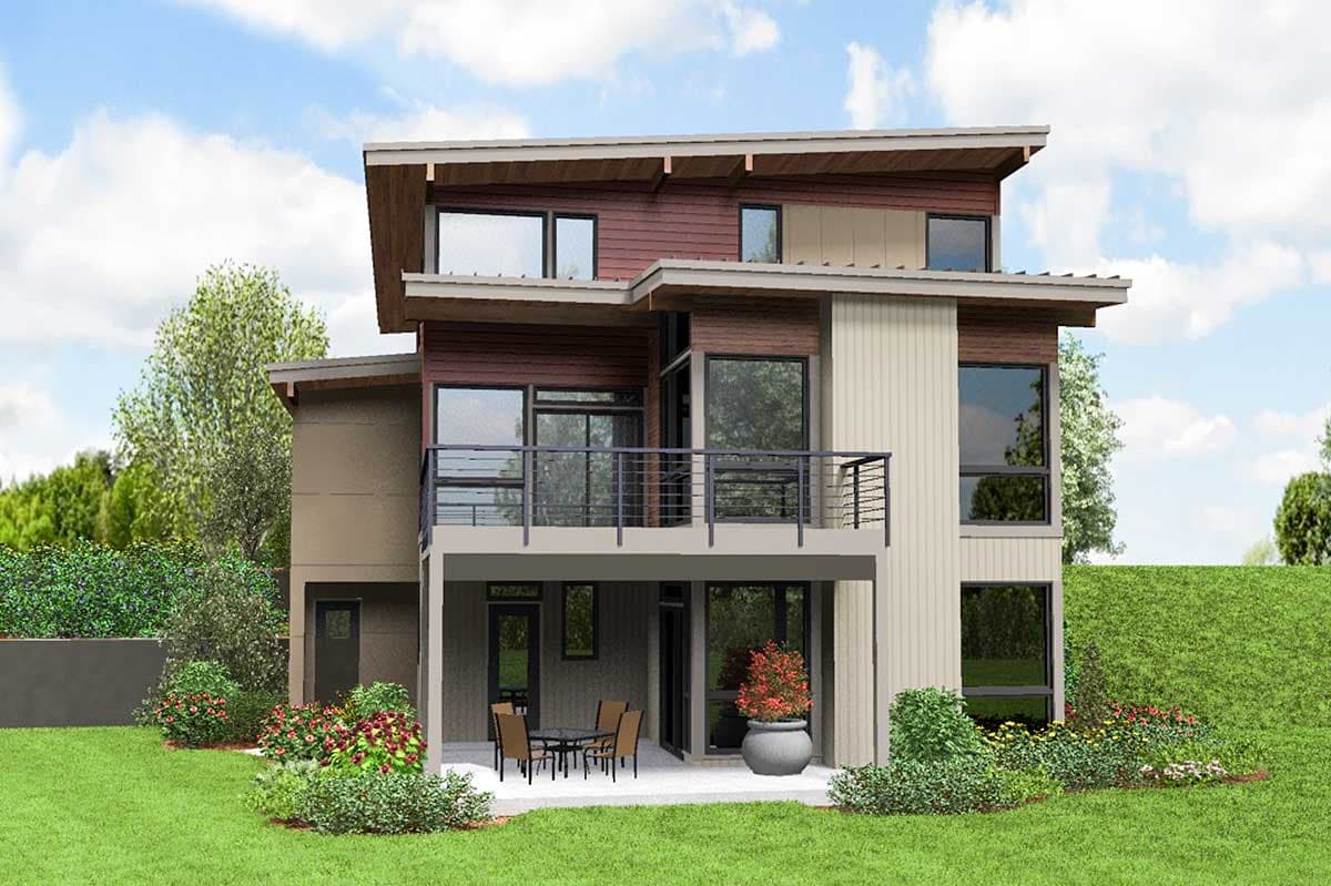 Plan 69588AM: Contemporary Beauty For Sloping Lot - Image #18 - Mid Century Modern, Modern, Northwest