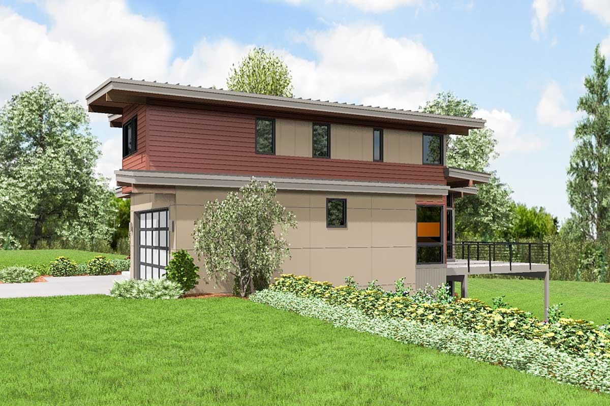 Plan 69588AM: Contemporary Beauty For Sloping Lot - Image #21 - Mid Century Modern, Modern, Northwest
