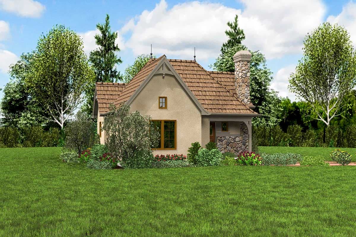 Plan 69590AM: One Bed Tiny House Plan - Image #4 - Cottage, European, French Country