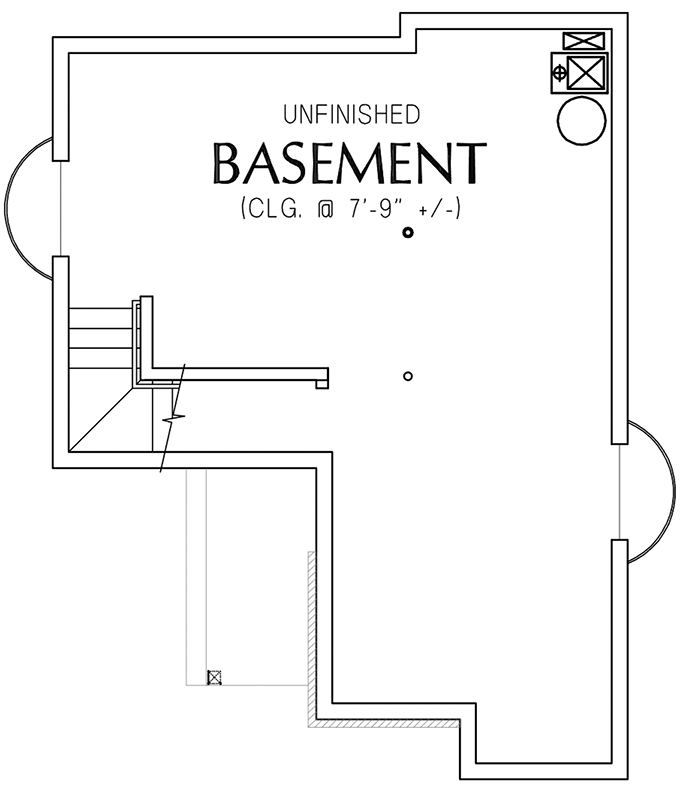 Plan 69590AM: One Bed Tiny House Plan - Floor Plan - Basement - Cottage, European, French Country