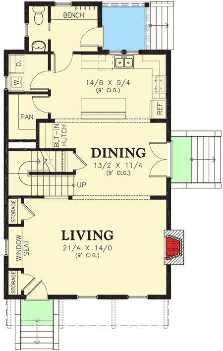 Plan 69591AM: Picturesque 3 Story House Plan - Floor Plan - Main Floor - Cottage, Traditional