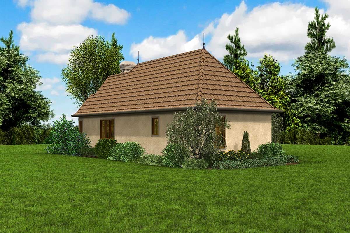 Plan 69593AM: 2 Bed Tiny Cottage House Plan - 782 Sq Ft - Image #8 - Cottage, European