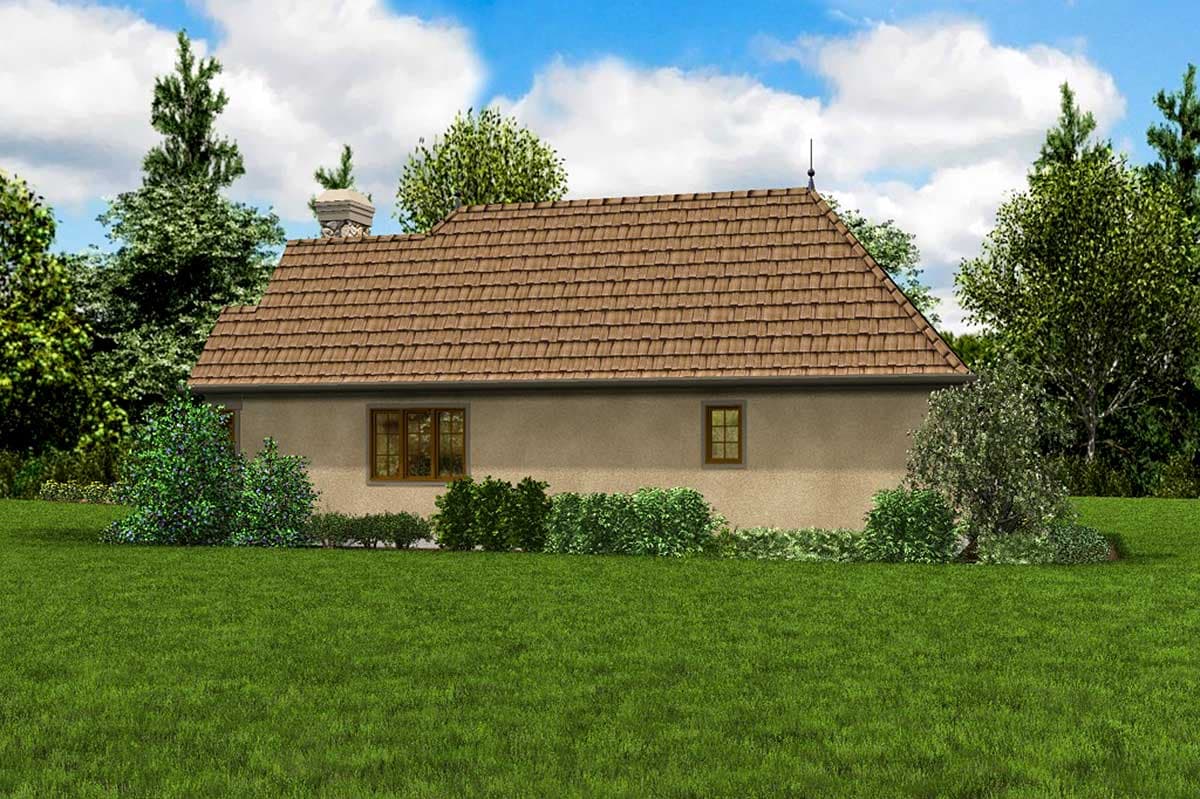 Plan 69593AM: 2 Bed Tiny Cottage House Plan - 782 Sq Ft - Image #9 - Cottage, European