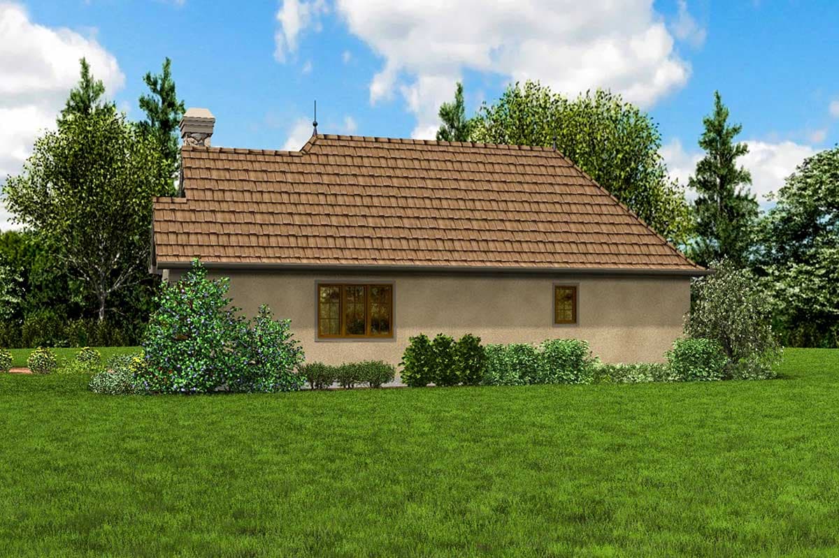 Plan 69593AM: 2 Bed Tiny Cottage House Plan - 782 Sq Ft - Image #10 - Cottage, European