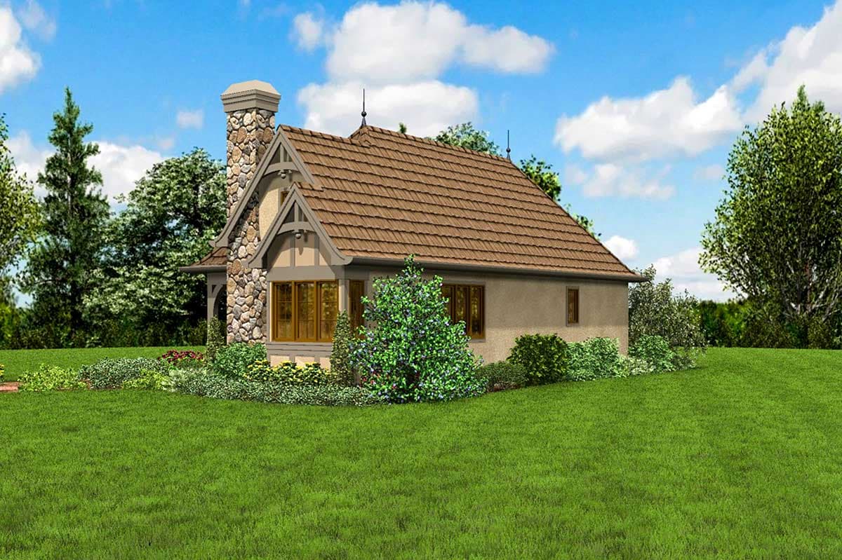 Plan 69593AM: 2 Bed Tiny Cottage House Plan - 782 Sq Ft - Image #11 - Cottage, European