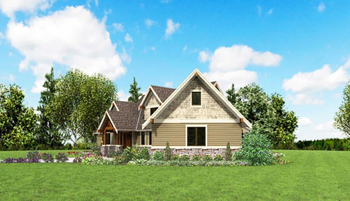 Plan 69594AM: Rugged Craftsman with Angled Garage - Image #5 - Craftsman, Mountain, Northwest, Rustic