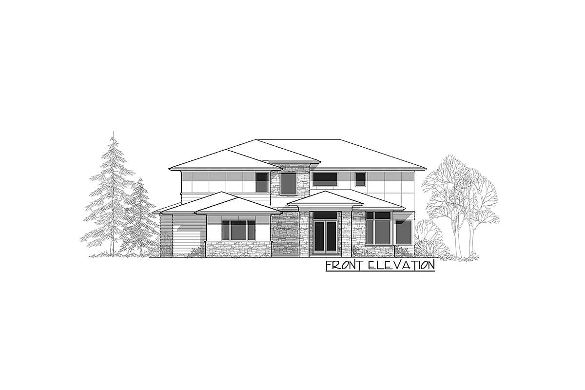 Plan 69597AM: 4 Bed Prairie with 2 Story Great Room - Image #40 - Contemporary, Mid Century Modern, Modern, Northwest, Prairie