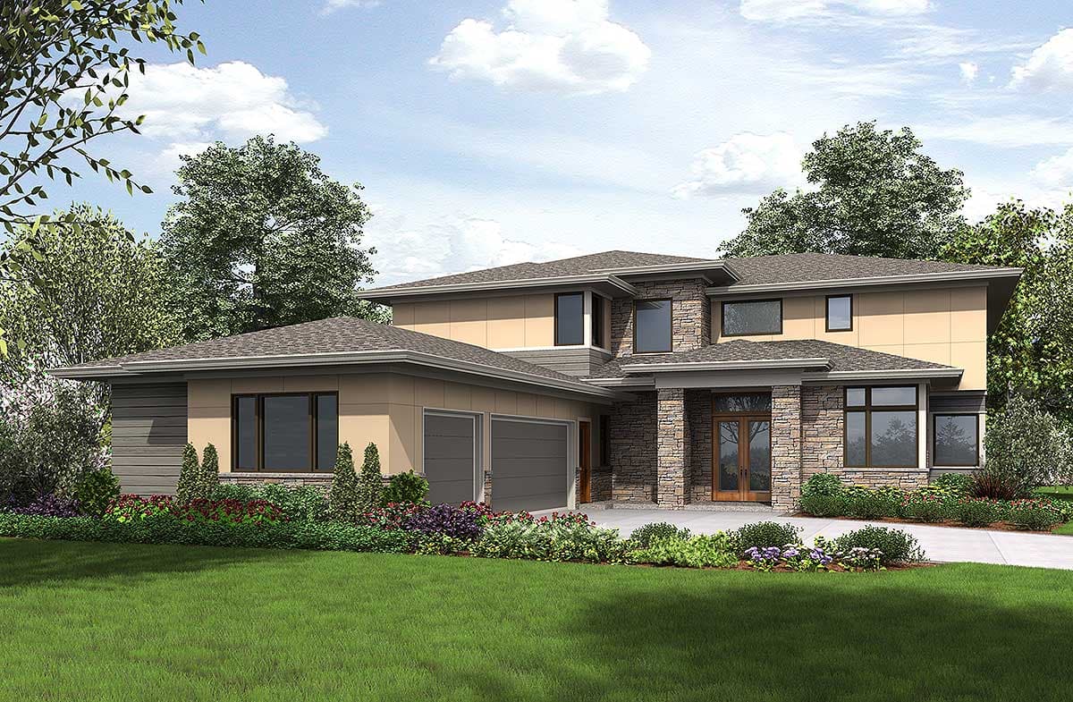 Plan 69597AM: 4 Bed Prairie with 2 Story Great Room - Image #38 - Contemporary, Mid Century Modern, Modern, Northwest, Prairie