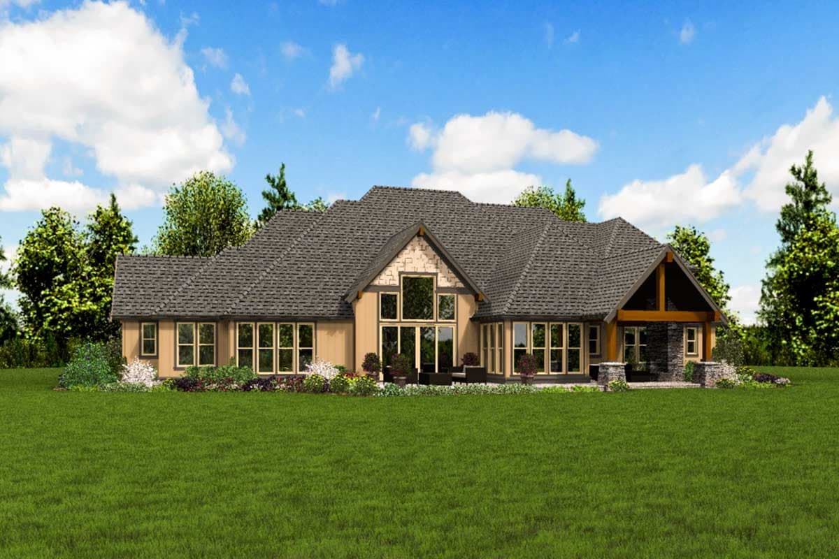 Plan 69599AM: Rugged Craftsman with 4 Beds and Bonus - Image #8 - Craftsman, Mountain, Ranch, Rustic