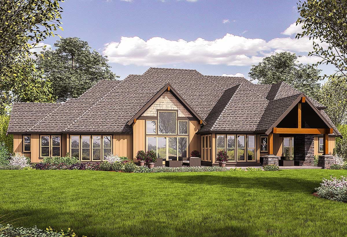 Plan 69599AM: Rugged Craftsman with 4 Beds and Bonus - Image #9 - Craftsman, Mountain, Ranch, Rustic