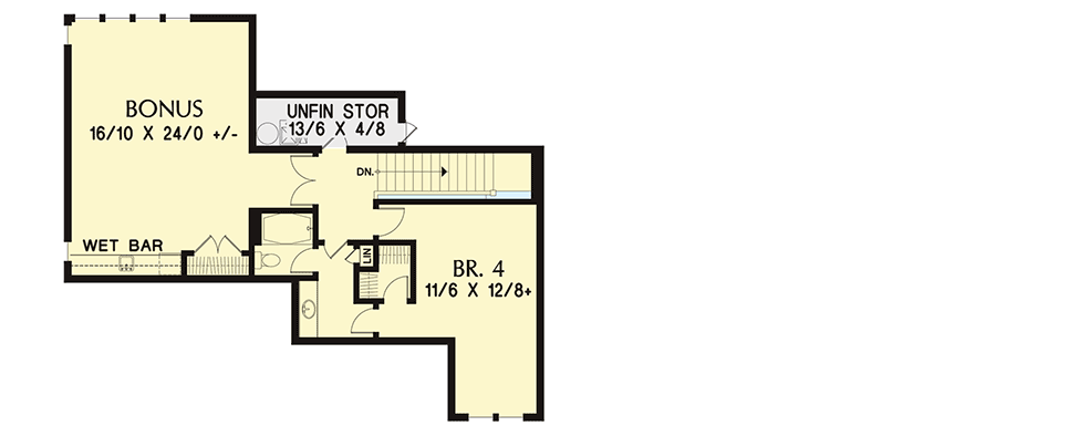 Plan 69599AM: Rugged Craftsman with 4 Beds and Bonus - Floor Plan - 2nd Floor - Craftsman, Mountain, Ranch, Rustic