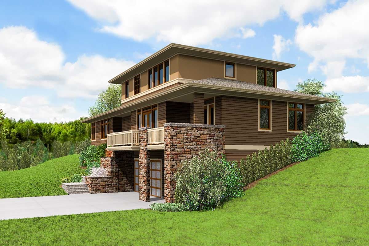 Plan 69600AM: 3 Bed Prairie Style for an Uphill Sloping Lot - Image #12 - Contemporary, Northwest, Prairie