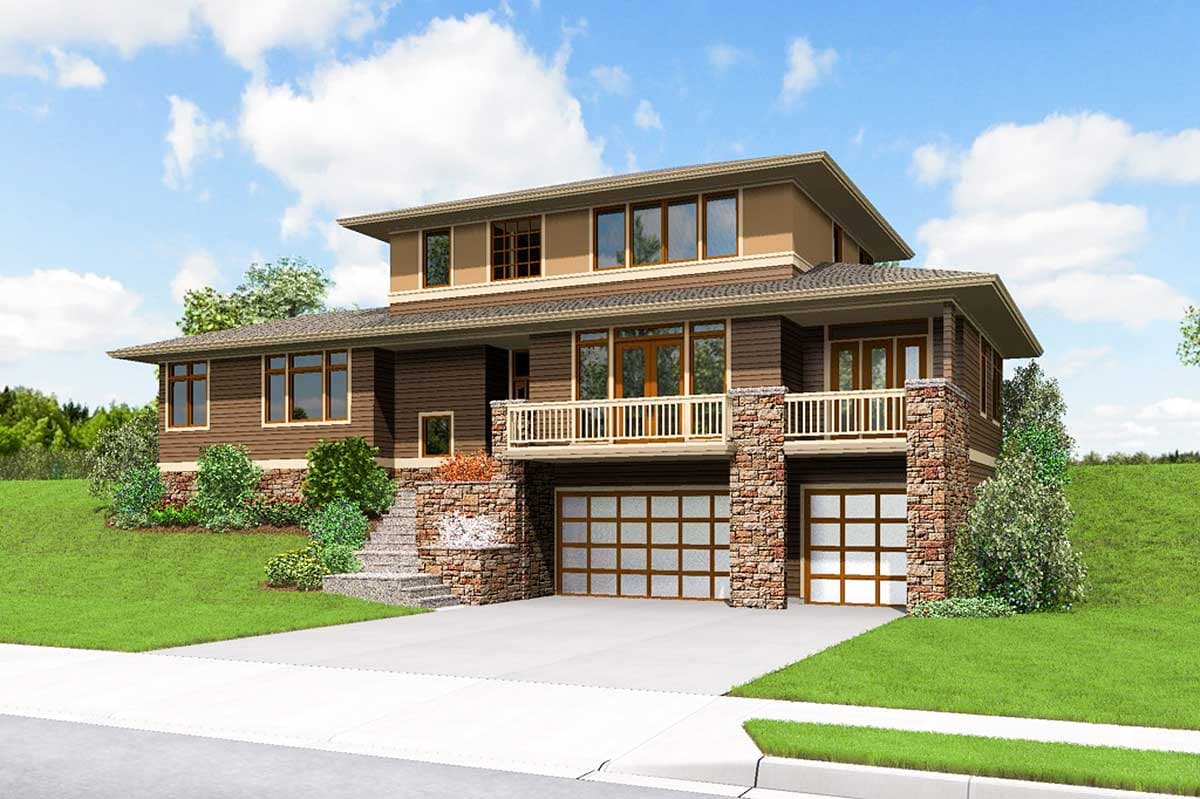 Plan 69600AM: 3 Bed Prairie Style for an Uphill Sloping Lot - Image #13 - Contemporary, Northwest, Prairie