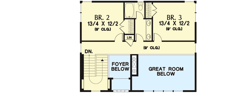 Plan 69600AM: 3 Bed Prairie Style for an Uphill Sloping Lot - Floor Plan - 2nd Floor - Contemporary, Northwest, Prairie