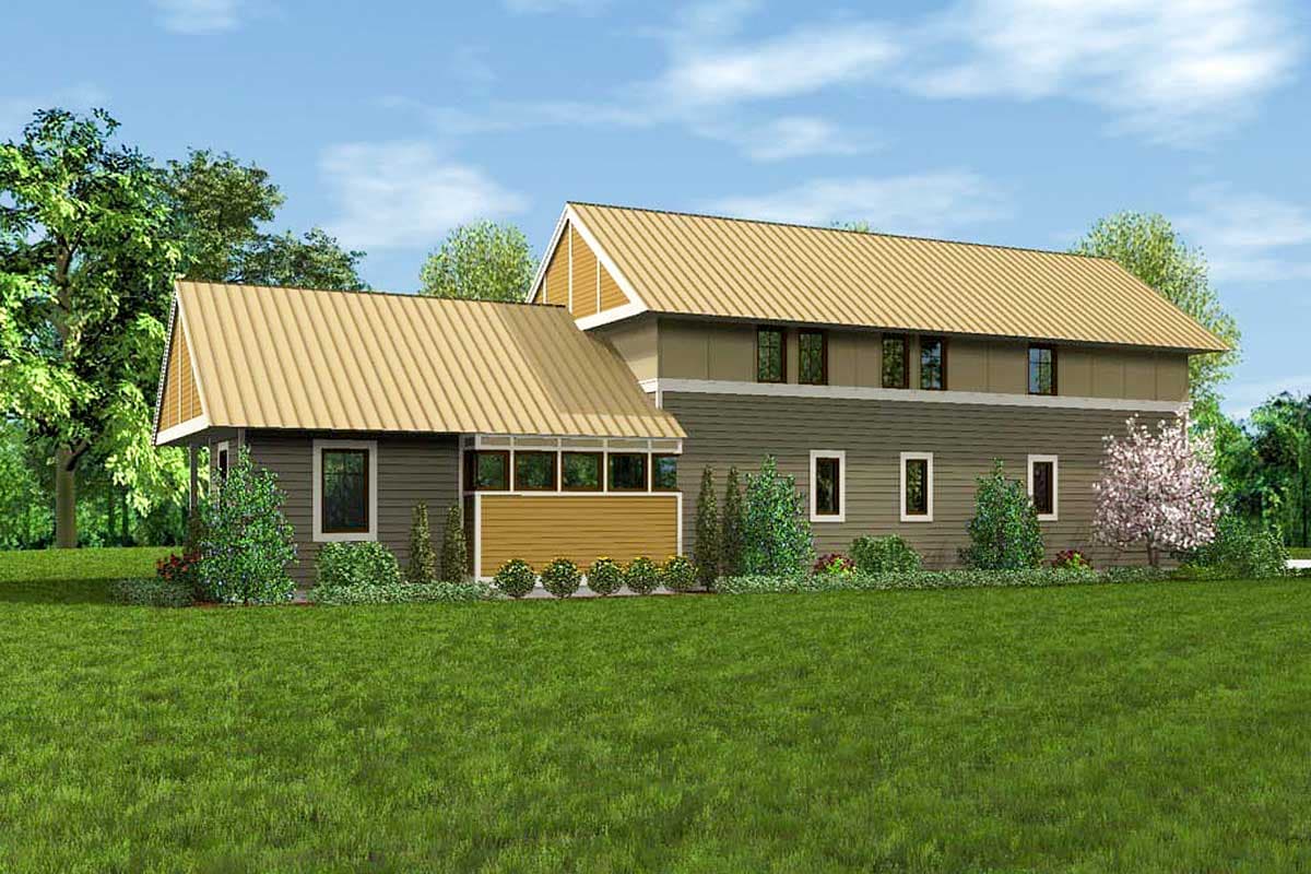 Plan 69609AM: Unique Dogtrot House Plan - Image #6 - Craftsman, Northwest
