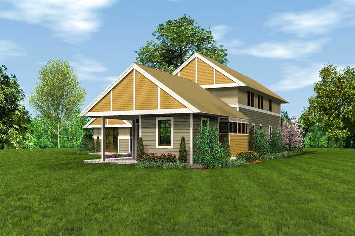 Plan 69609AM: Unique Dogtrot House Plan - Image #7 - Craftsman, Northwest