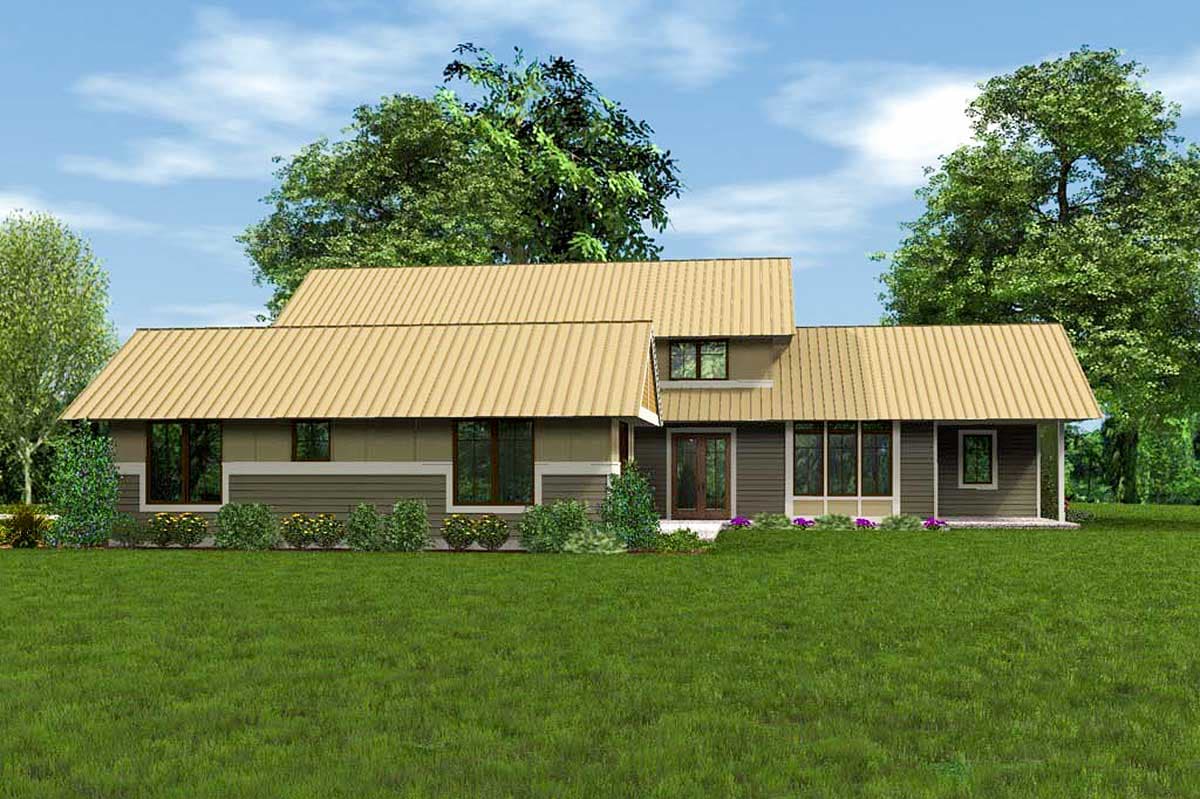 Plan 69609AM: Unique Dogtrot House Plan - Image #10 - Craftsman, Northwest