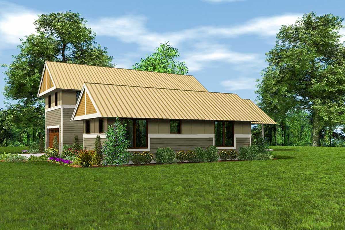 Plan 69609AM: Unique Dogtrot House Plan - Image #11 - Craftsman, Northwest