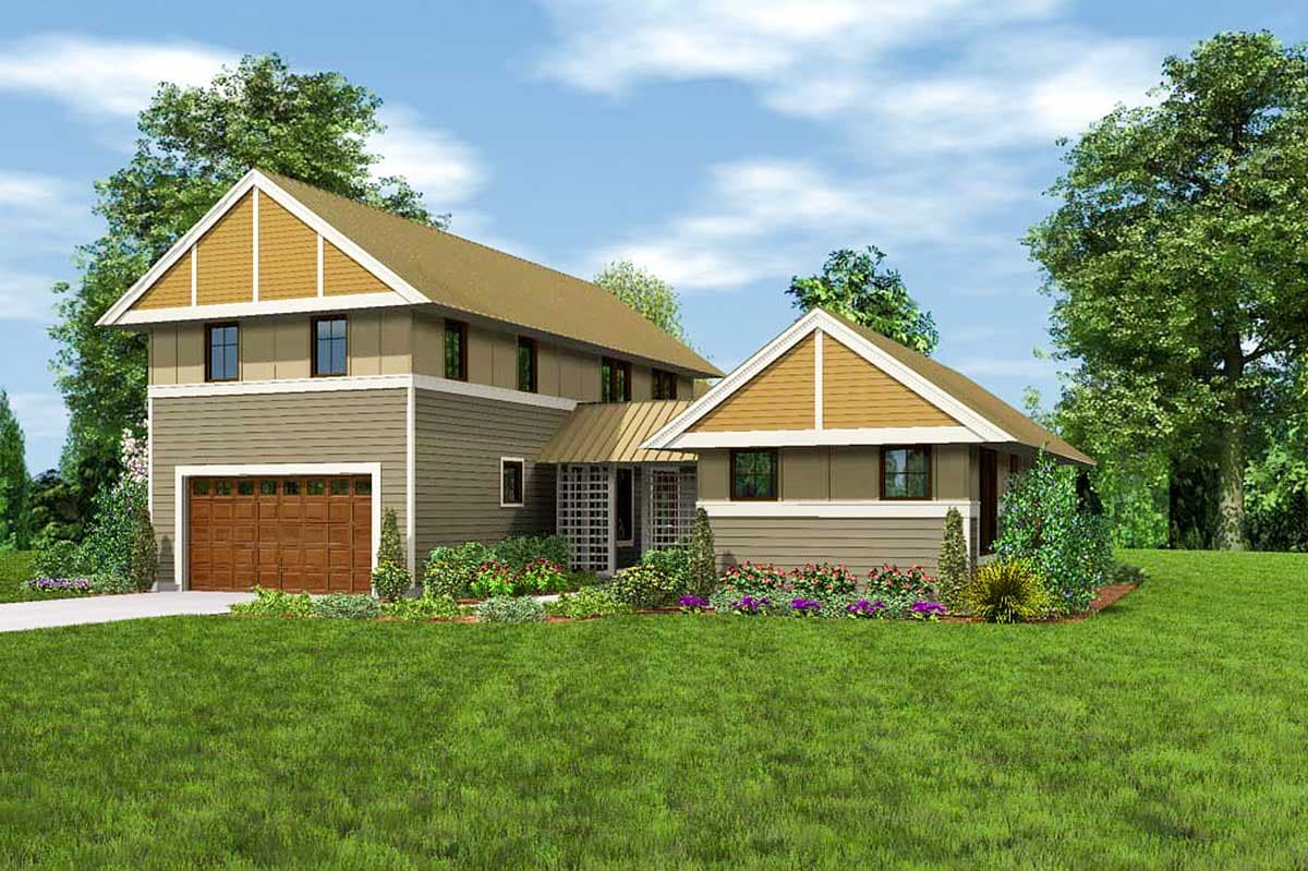 Plan 69609AM: Unique Dogtrot House Plan - Image #12 - Craftsman, Northwest