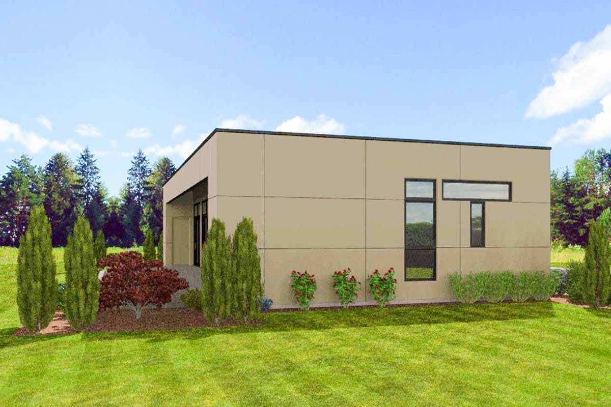 Plan 69613AM: 2 Bed Modern House Plan - 1268 Sq Ft - Image #5 - Contemporary, Mid Century Modern, Modern