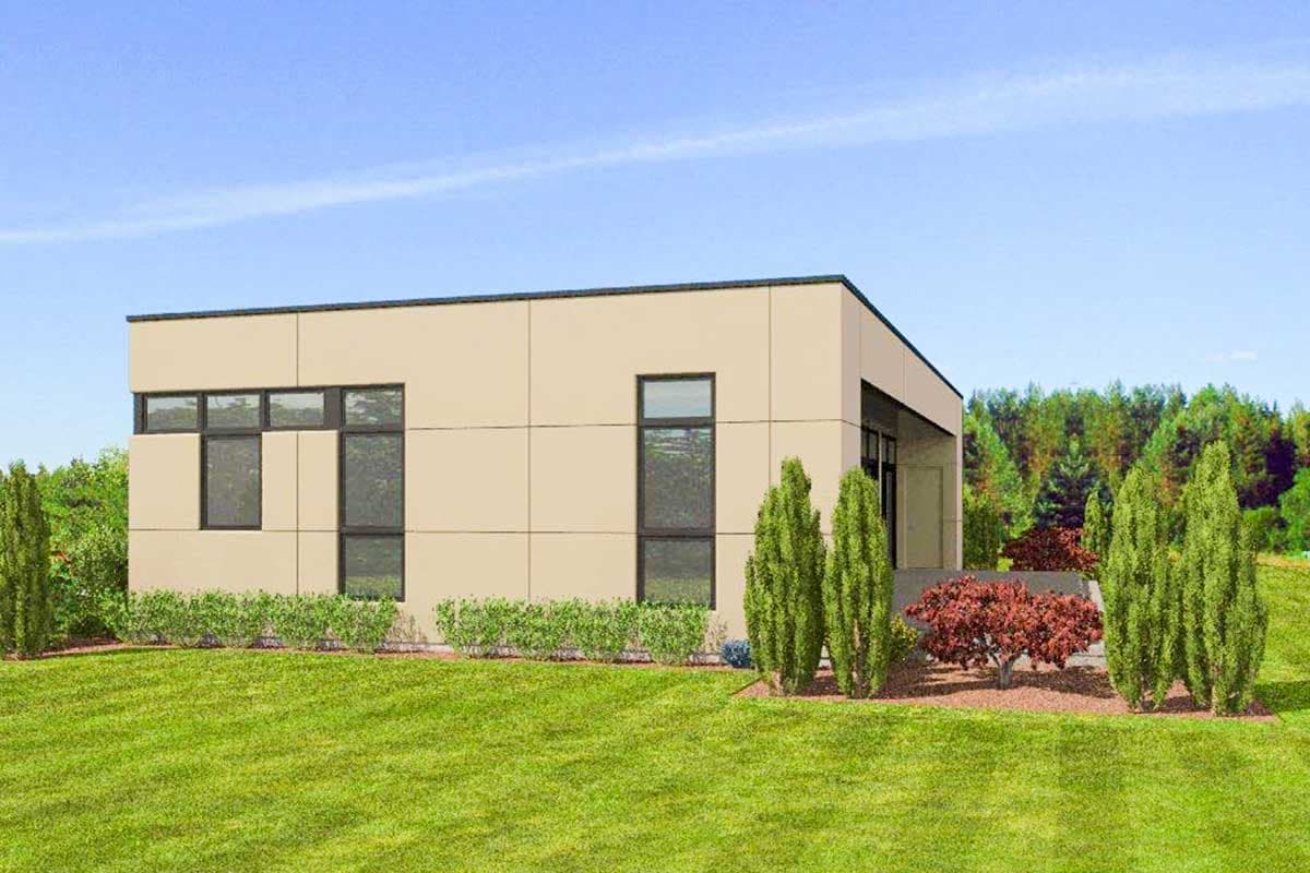 Plan 69613AM: 2 Bed Modern House Plan - 1268 Sq Ft - Image #10 - Contemporary, Mid Century Modern, Modern