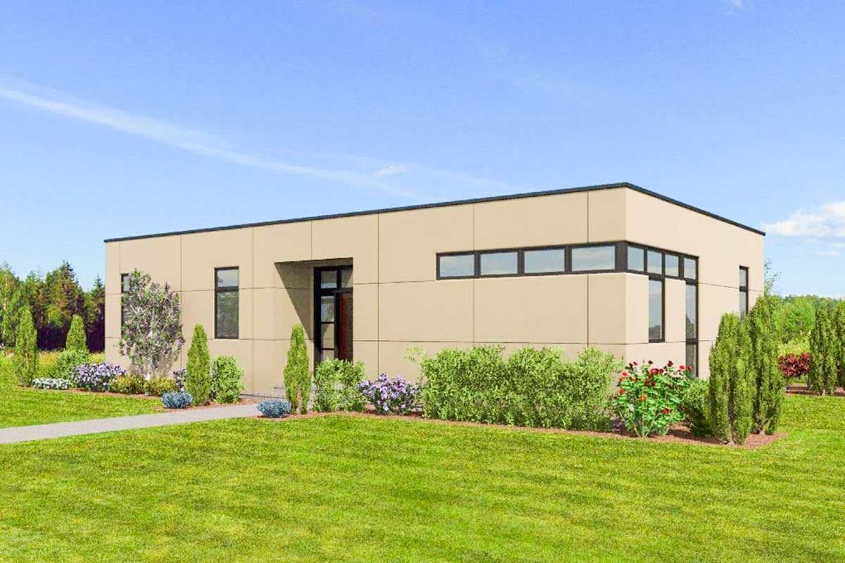 Plan 69613AM: 2 Bed Modern House Plan - 1268 Sq Ft - Image #12 - Contemporary, Mid Century Modern, Modern