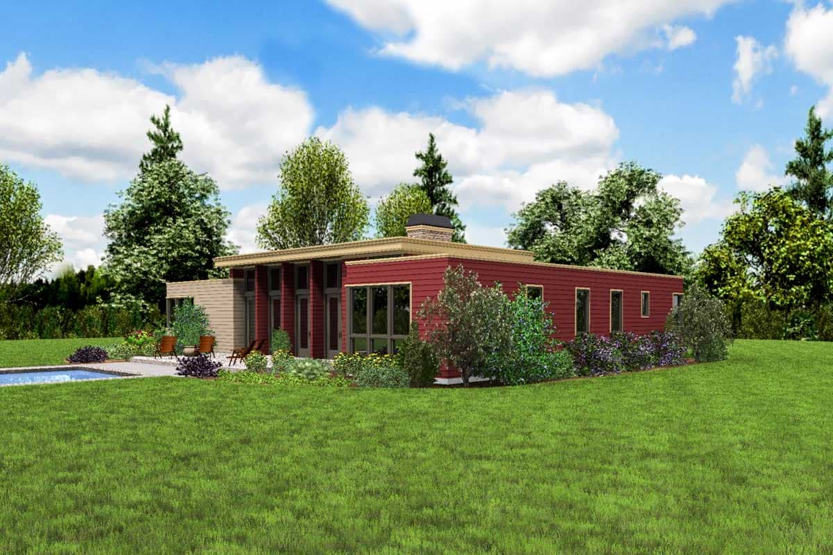 Plan 69619AM: 3 Bed Modern House Plan with Open Concept Layout - Image #5 - Contemporary, Mid Century Modern, Modern, Northwest