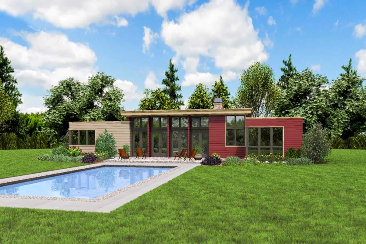 Plan 69619AM: 3 Bed Modern House Plan with Open Concept Layout - Image #6 - Contemporary, Mid Century Modern, Modern, Northwest