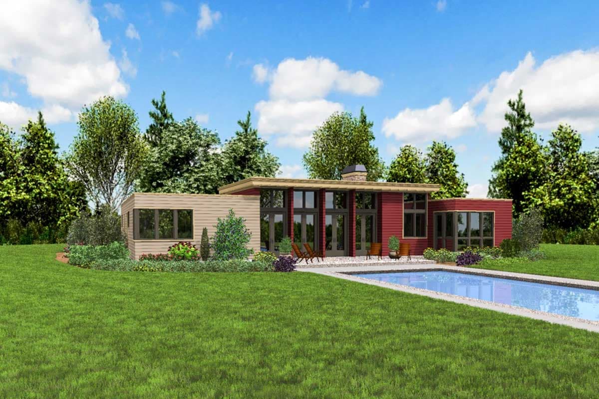 Plan 69619AM: 3 Bed Modern House Plan with Open Concept Layout - Image #8 - Contemporary, Mid Century Modern, Modern, Northwest