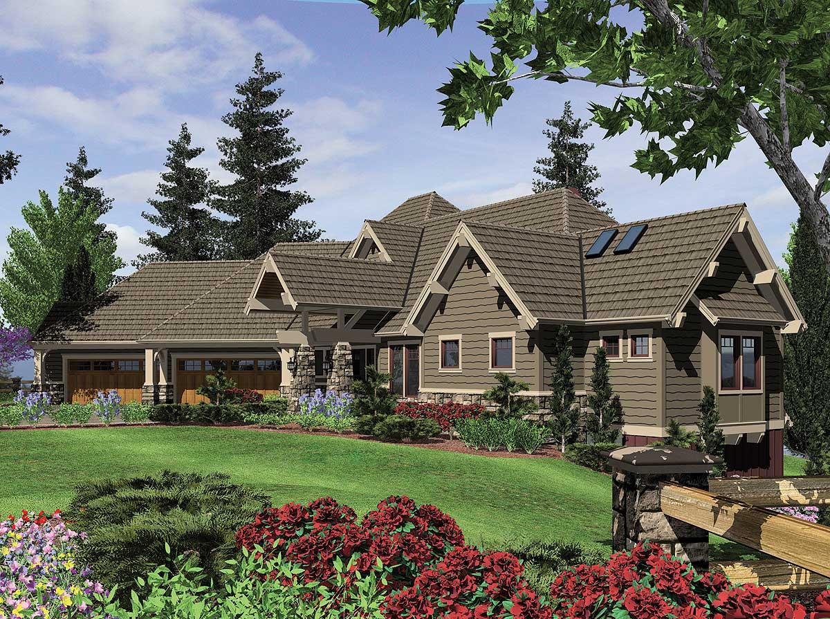 Plan 6969AM: Rustic 4700 Square Foot Mountain Craftsman Home Plan with 3-Car Angled Garage - Image #22 - Craftsman, Mountain, Northwest, Rustic