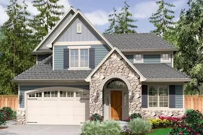 Starter Home Plan with English Country Charm