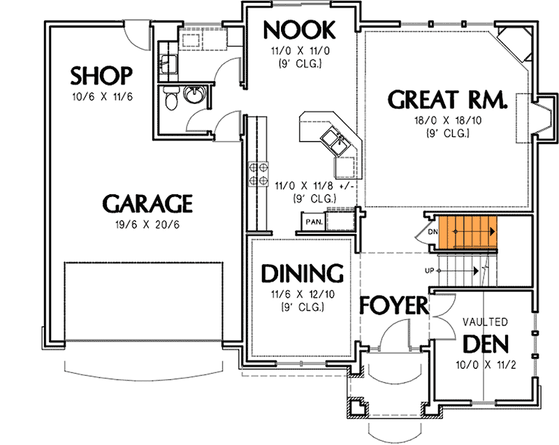 Plan 6995AM: Two Story Home Plan with 4 Upstairs Bedrooms - 2606 Sq Ft - Floor Plan - Basement Stairs - Northwest, Traditional