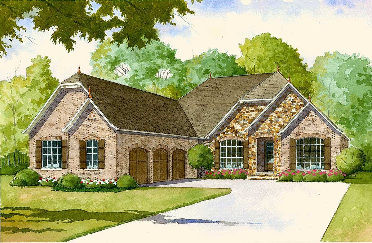 Plan 70502MK: French Country House Plan with 2 Kitchens - Image #18 - European, French Country, Southern