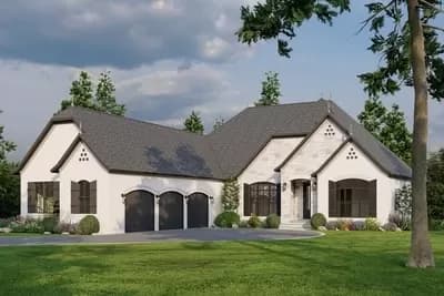 French Country House Plan with 2 Kitchens