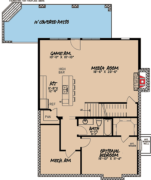 Plan 70509MK: Rustic House Plan with Wraparound Porch - 3307 Sq Ft - Floor Plan - Lower Level - Cottage, Mountain, Rustic, Vacation