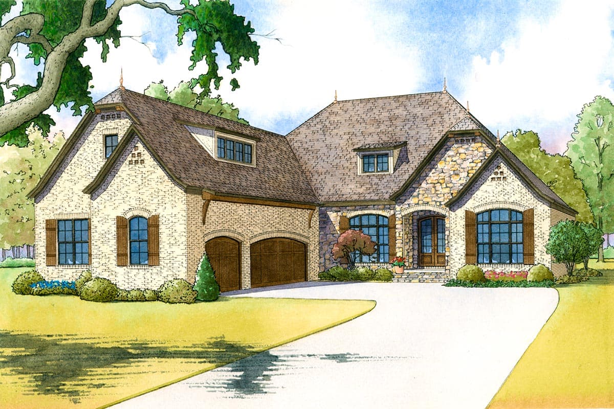 Plan 70519MK: 3-Bed French Country with Bonus Over Garage - 2409 Sq Ft - Image #15 - European, French Country