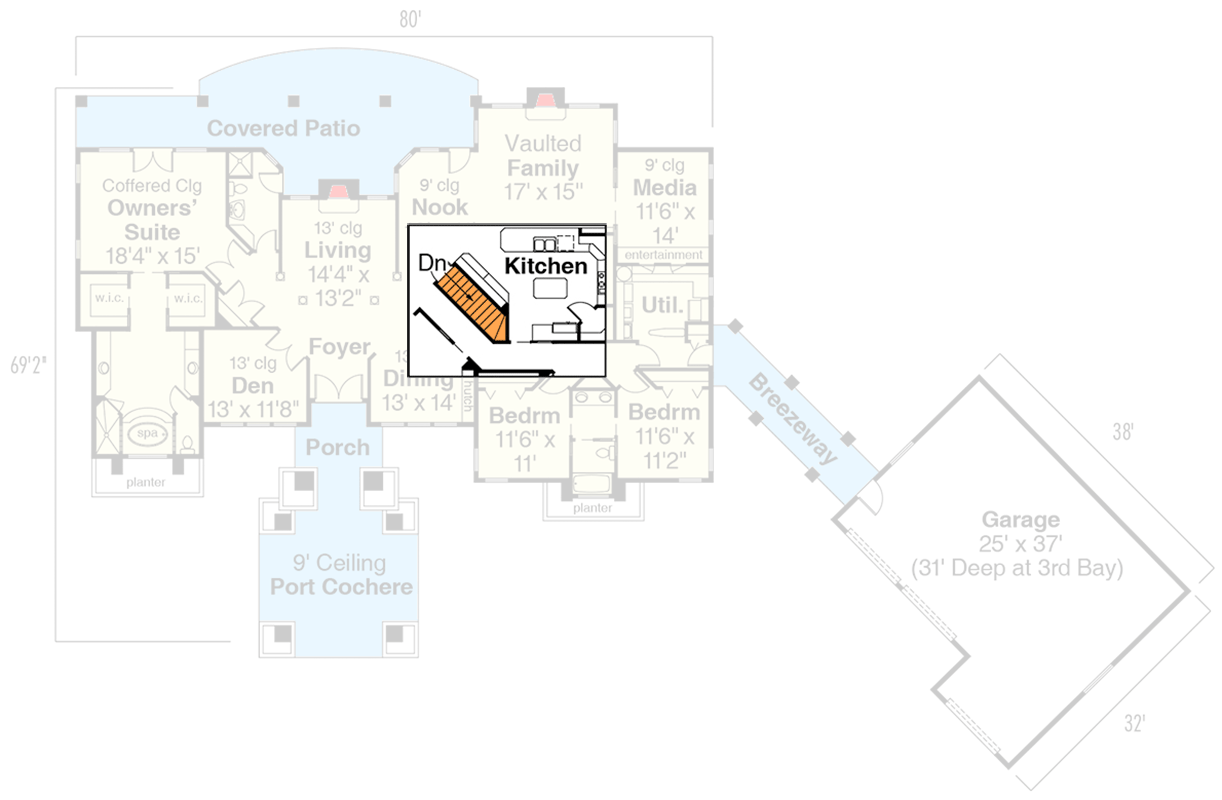 Plan 72048DA: Contemporary Prairie with Port-Cochere - Floor Plan - 2nd Floor - Northwest, Prairie