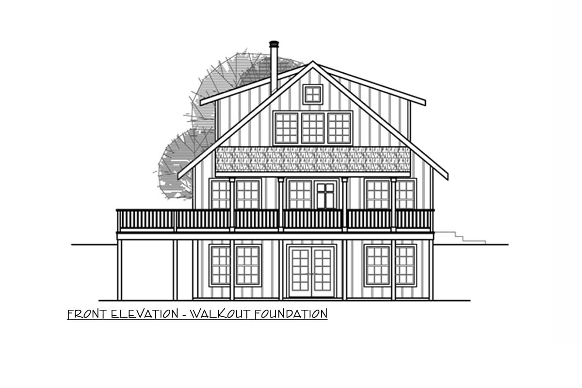 Plan 72080DA: Two-Story Farmhouse Cottage House Plan with Wrap-Around Deck - 1749 Sq Ft - Image #5 - Cottage, Farmhouse, Vacation